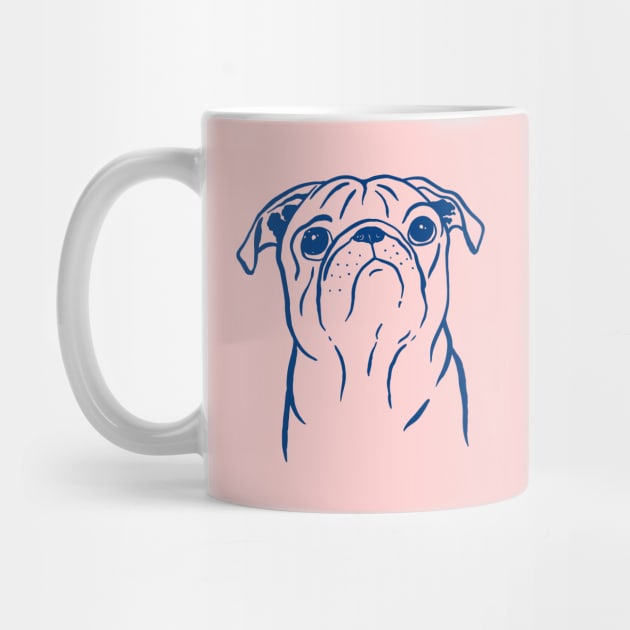 Pug (Pink and Blue) by illucalliart